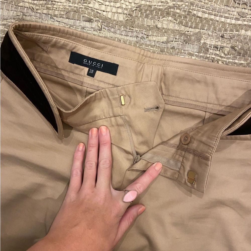 Gucci by Tom Ford Brown Trousers with snapped Velvet band